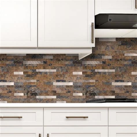 lowes backsplash tile peel and stick|lowe's self adhesive backsplash tiles.